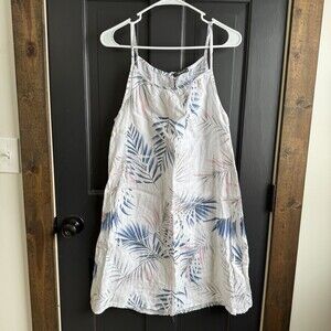 Lungo L’arno Italian Linen Dress Size Small Resort Cruise Tropical Print Travel